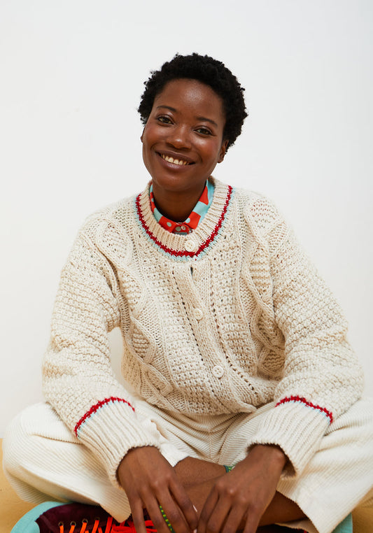 Dr Bloom Ecru Meadow Cardigan