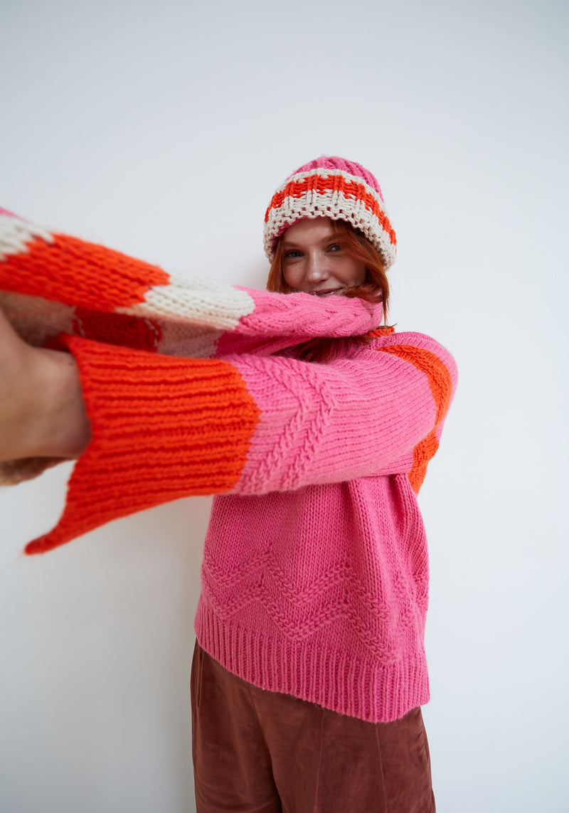 Dr Bloom Pink Candy Sweater