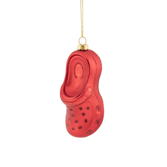 Red Clog glass christmas decoration