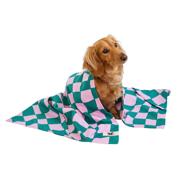 Dock & Bay Dog Towels - Check Mutt - Large  (120x70cm)
