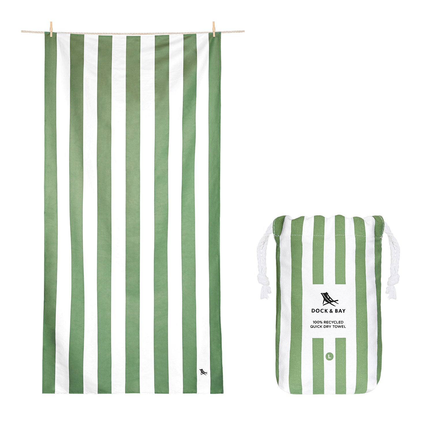 Dock & Bay Quick Dry Towels - Cancun Cayman Olive 160x90cm