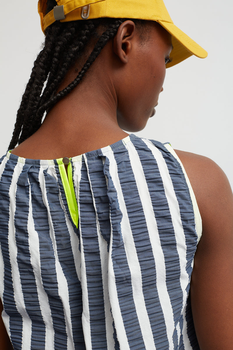 Dr Bloom Cuerpo Fresco Striped Top in Navy