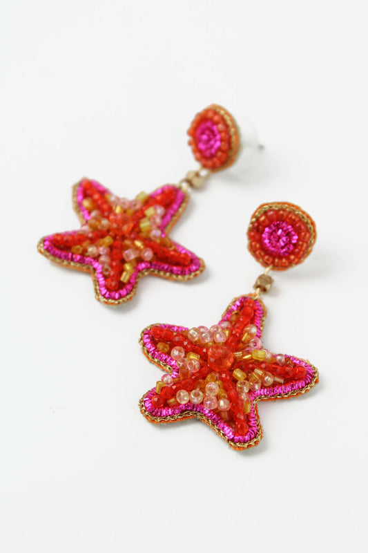 My Doris Pink Starfish Earrings