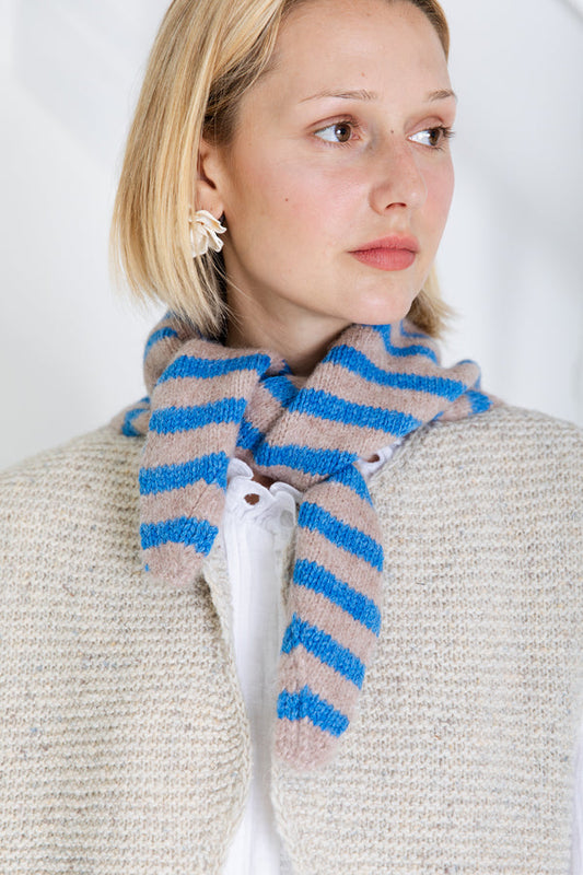 Bonte London Elizabeth Triangle Scarf in Hassar Blue