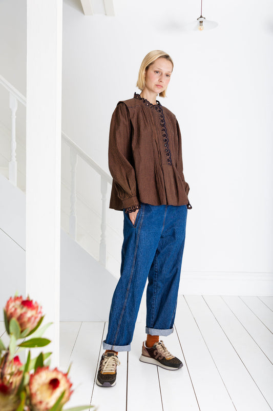 Bonte London Etienne Shirt in Midnight / Tan