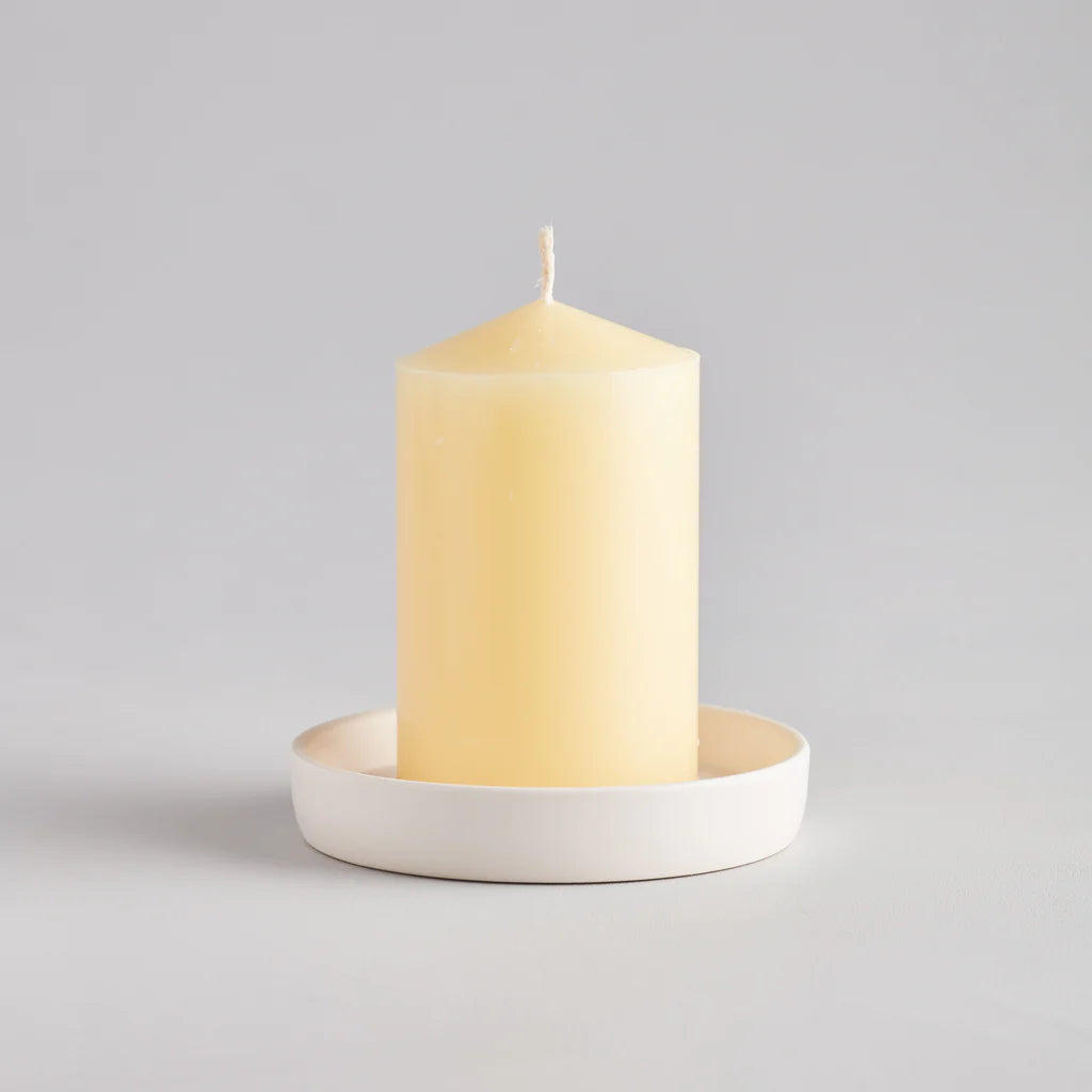 St Eval Candle Plate Small Matt White