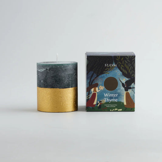 St Eval Winter Thyme Half Dipped Pillar Candle