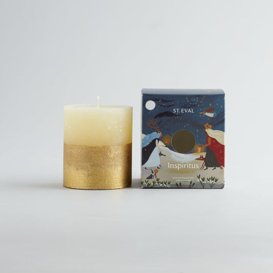 St Eval Inspiritus Gold Dipped Pillar Candle