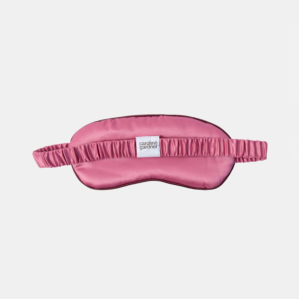 Caroline Gardener Wine & Blue Flower Eyes Satin Eye Mask