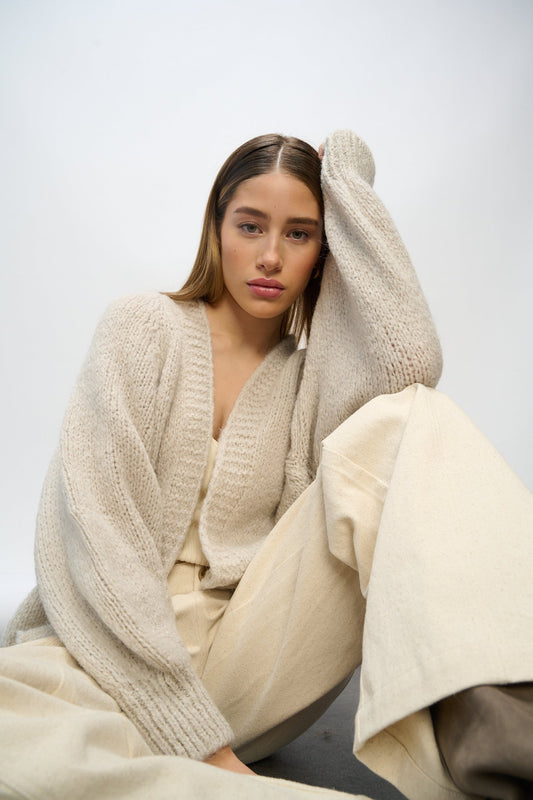 Noella Fora Knit Cardigan in Sand