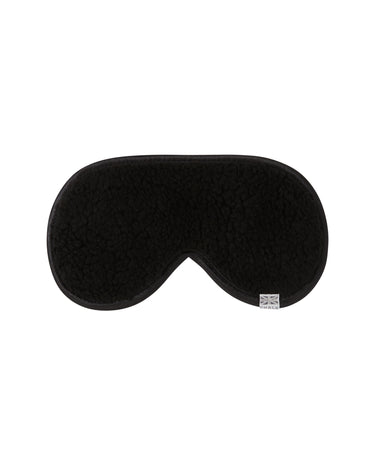 Chalk Sherpa Fur Eye Mask in Black