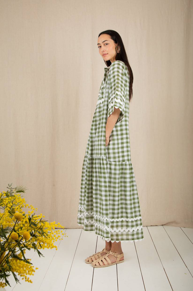 Bonte London Fleurie Dress in Aloe