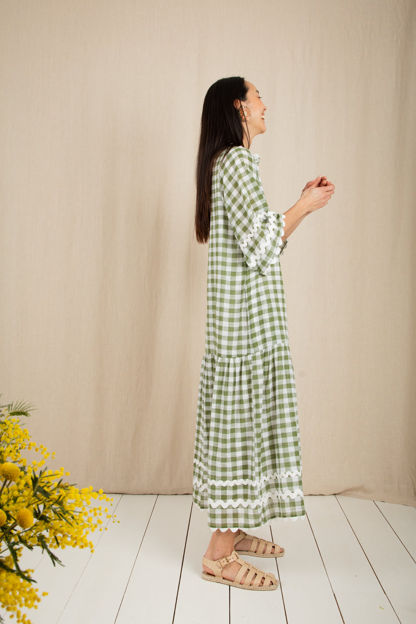 Bonte London Fleurie Dress in Aloe