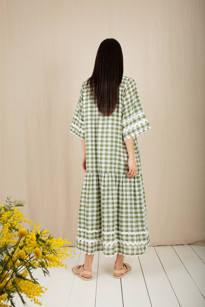 Bonte London Fleurie Dress in Aloe