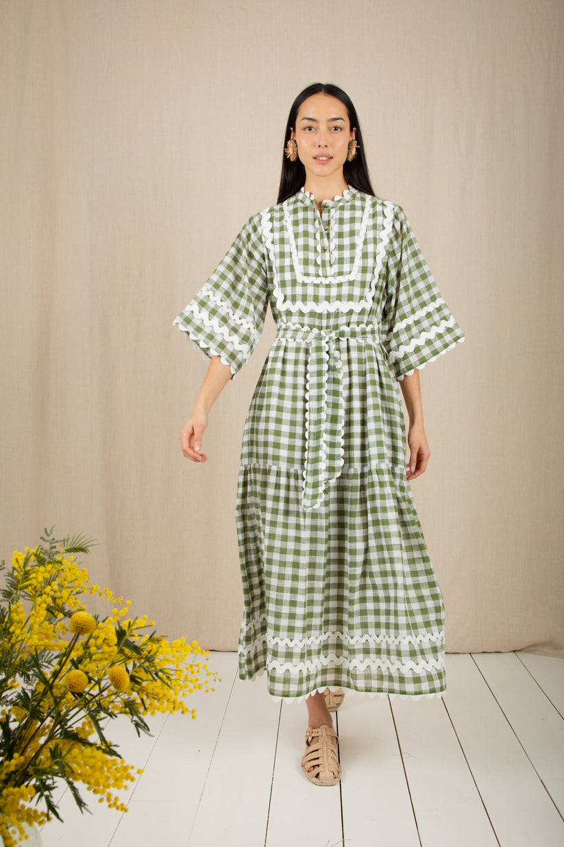 Bonte London Fleurie Dress in Aloe