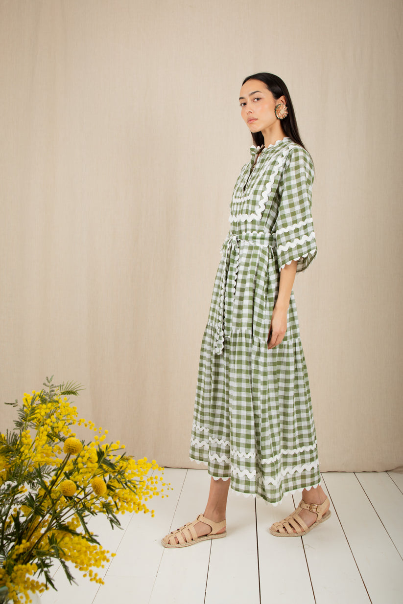 Bonte London Fleurie Dress in Aloe