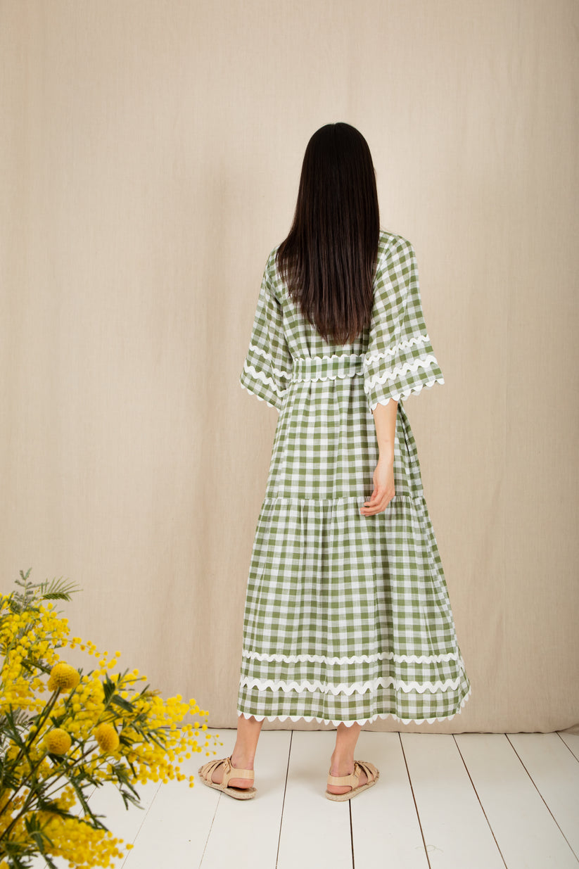 Bonte London Fleurie Dress in Aloe