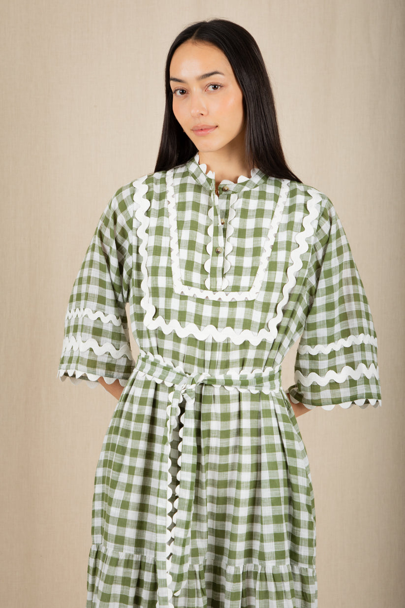 Bonte London Fleurie Dress in Aloe