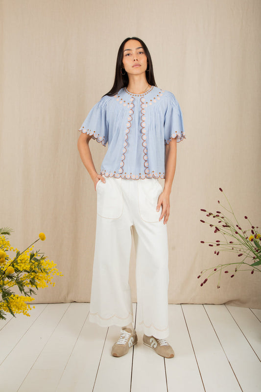 Bonte London Flora Top in Blue