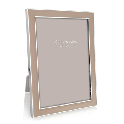 Cappuccino Enamel & Silver Frame on white background