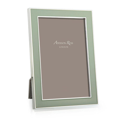 Addison Ross Pale Sage Green Enamel & Silver Frame 4x6