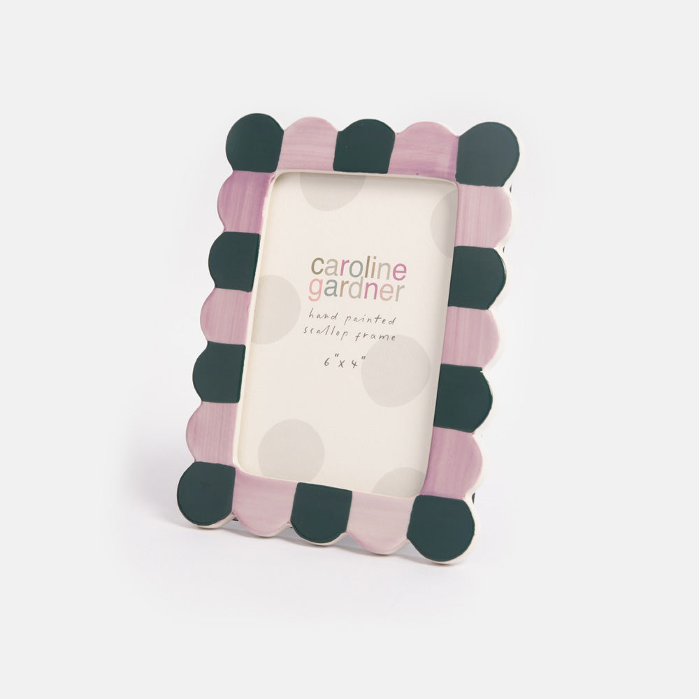 Caroline Gardner Lilac & Teal Scallop Edge Photo Frame 4x6"