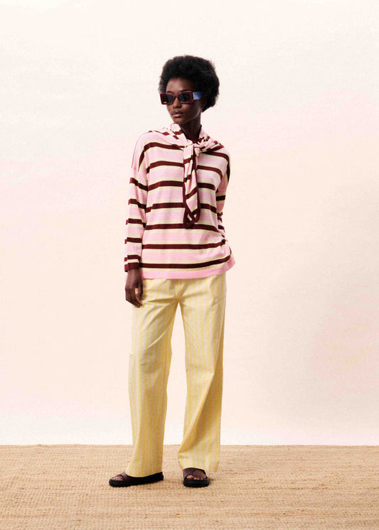 FRNCH BARACOA Scarf in Pink Stripe