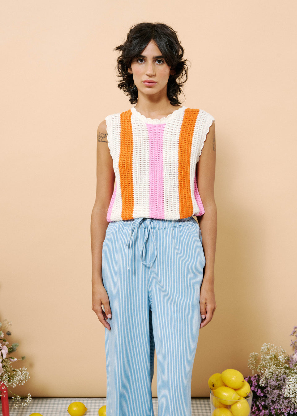 FRNCH Clusia Top in Creme