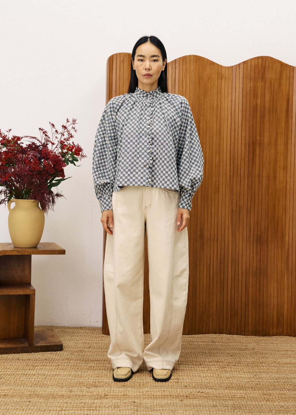 FRNCH ZINNIA Blue Denim Shirt