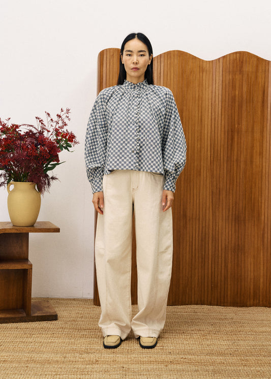 FRNCH ZINNIA Blue Denim Shirt