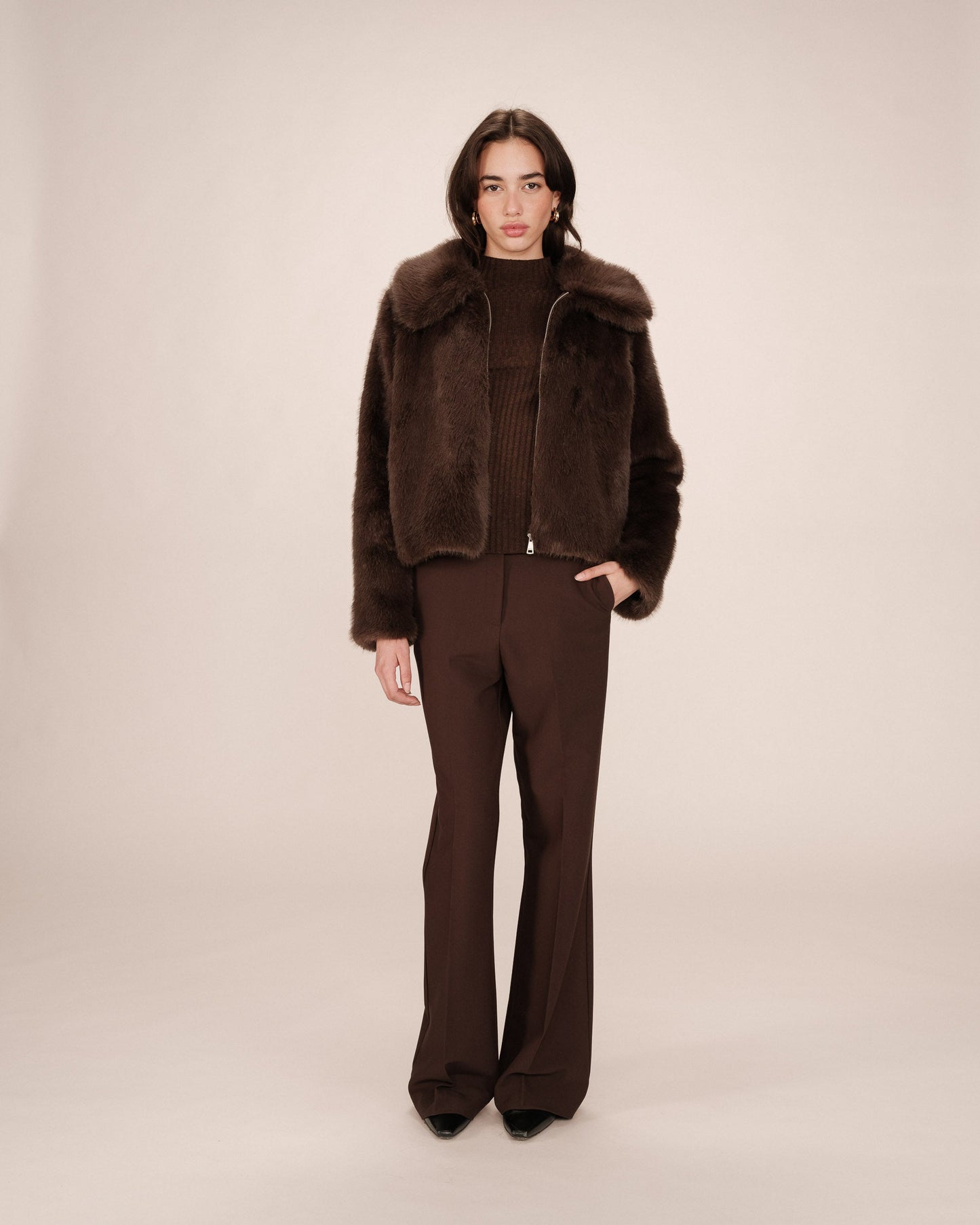 Grace & Mila Shonna Coat in Chocolat