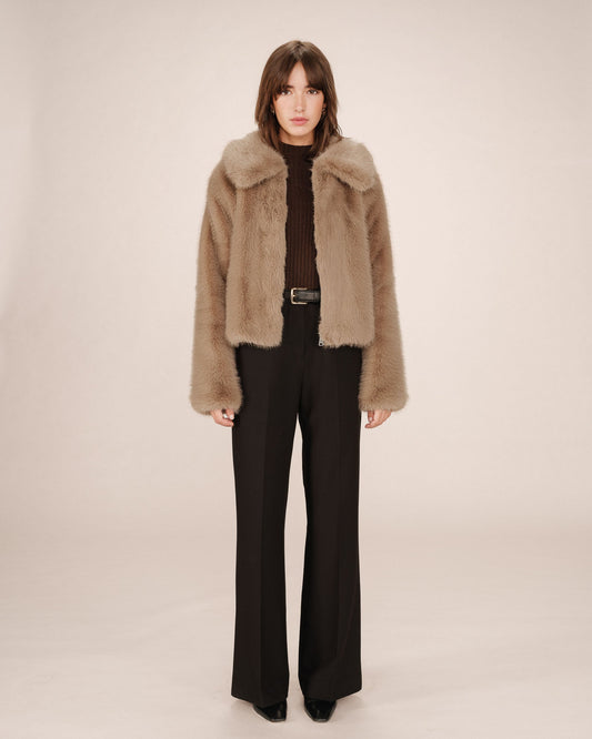 Grace & Mila Shonna Coat in Greige