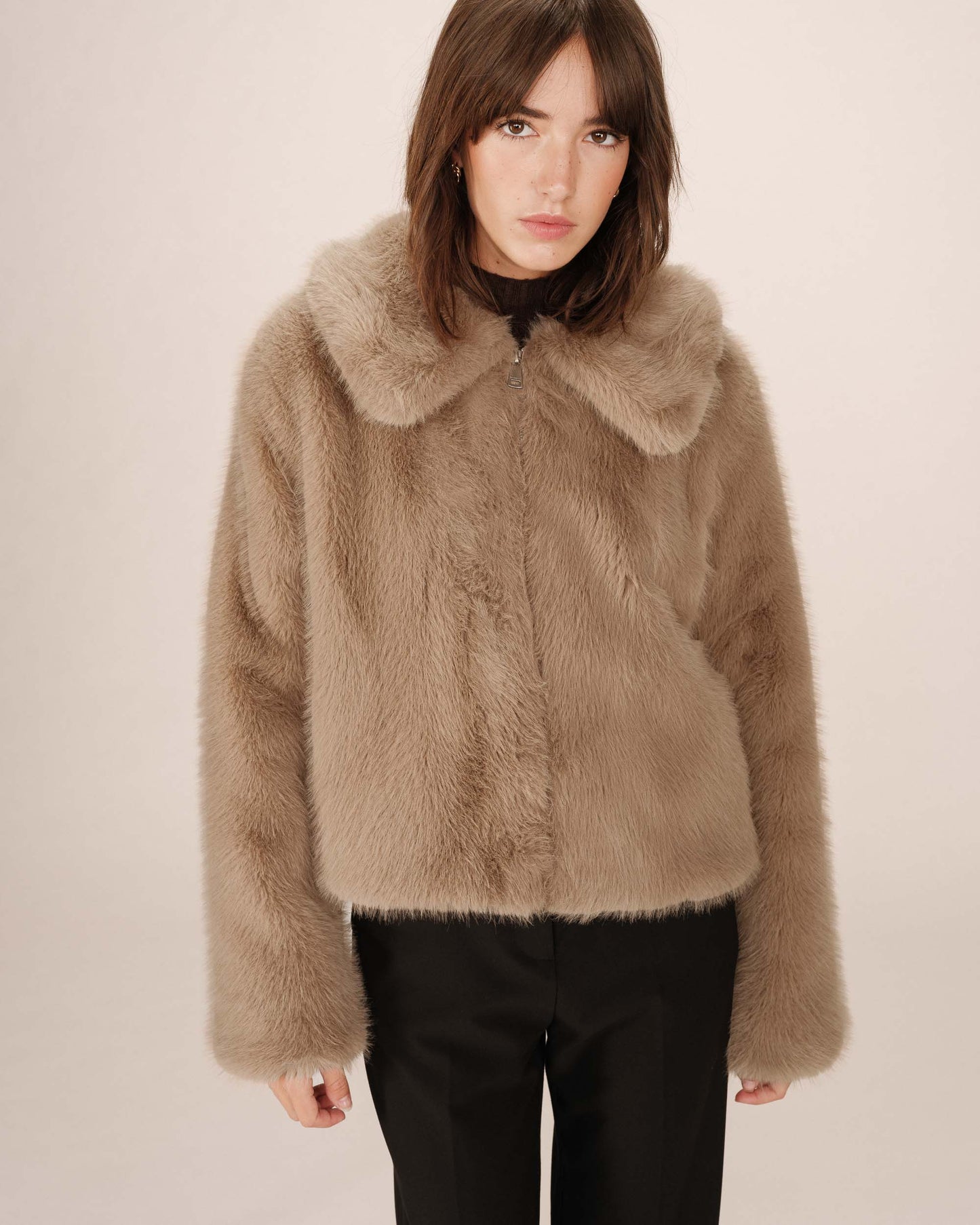 Grace & Mila Shonna Coat in Greige