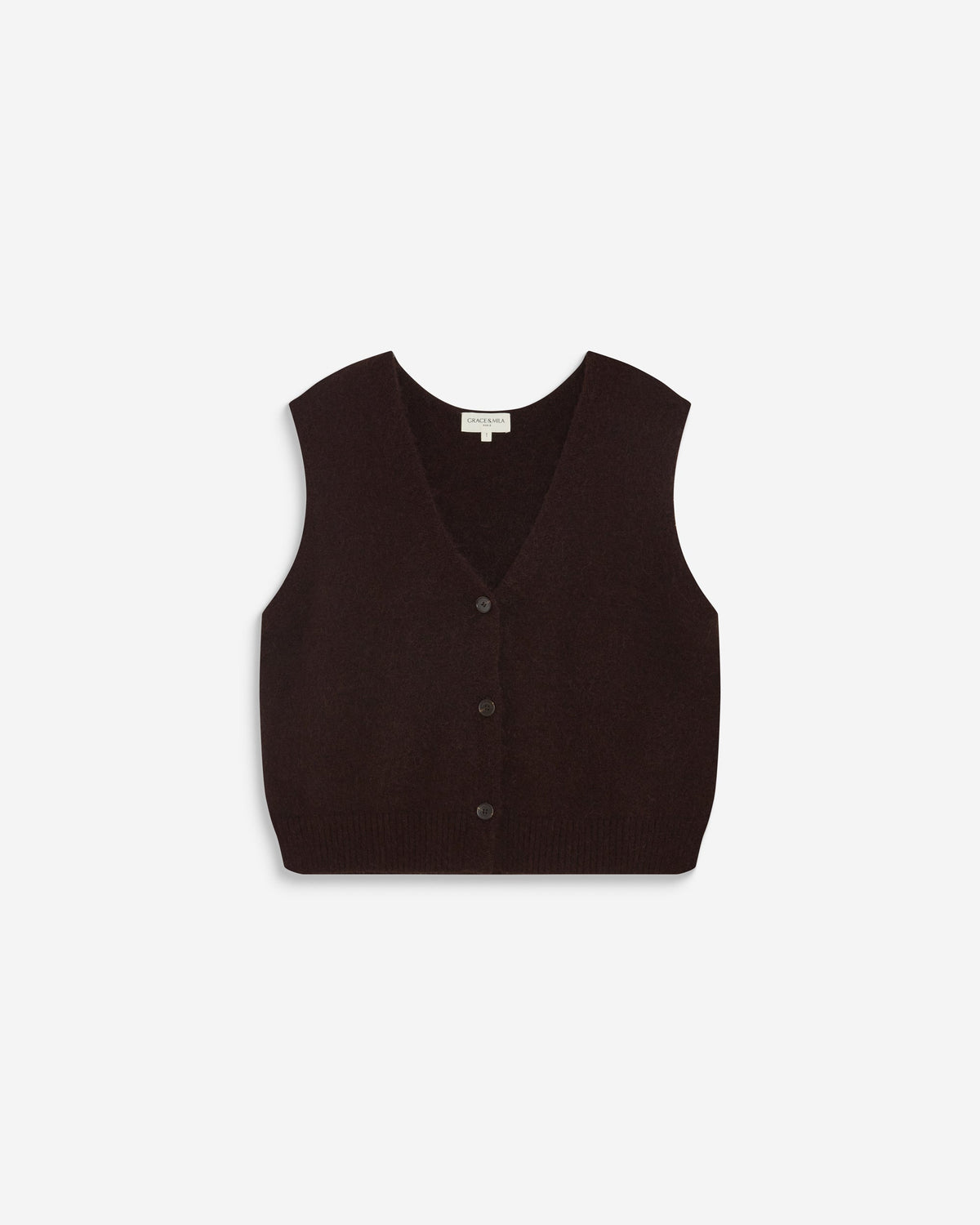 Grace & Mila Nars V Neck Cardigan in Chocolate