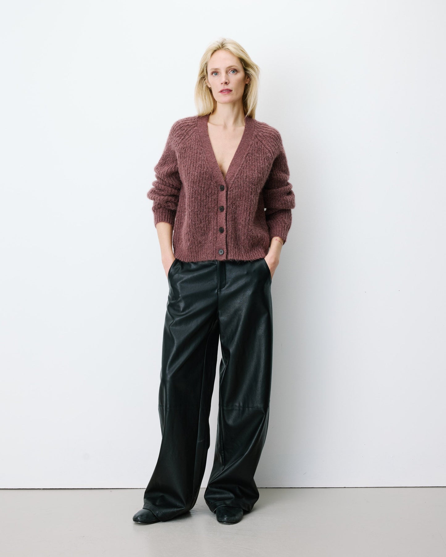 Grace & Mila Saluda Oversized Cardigan in Purple