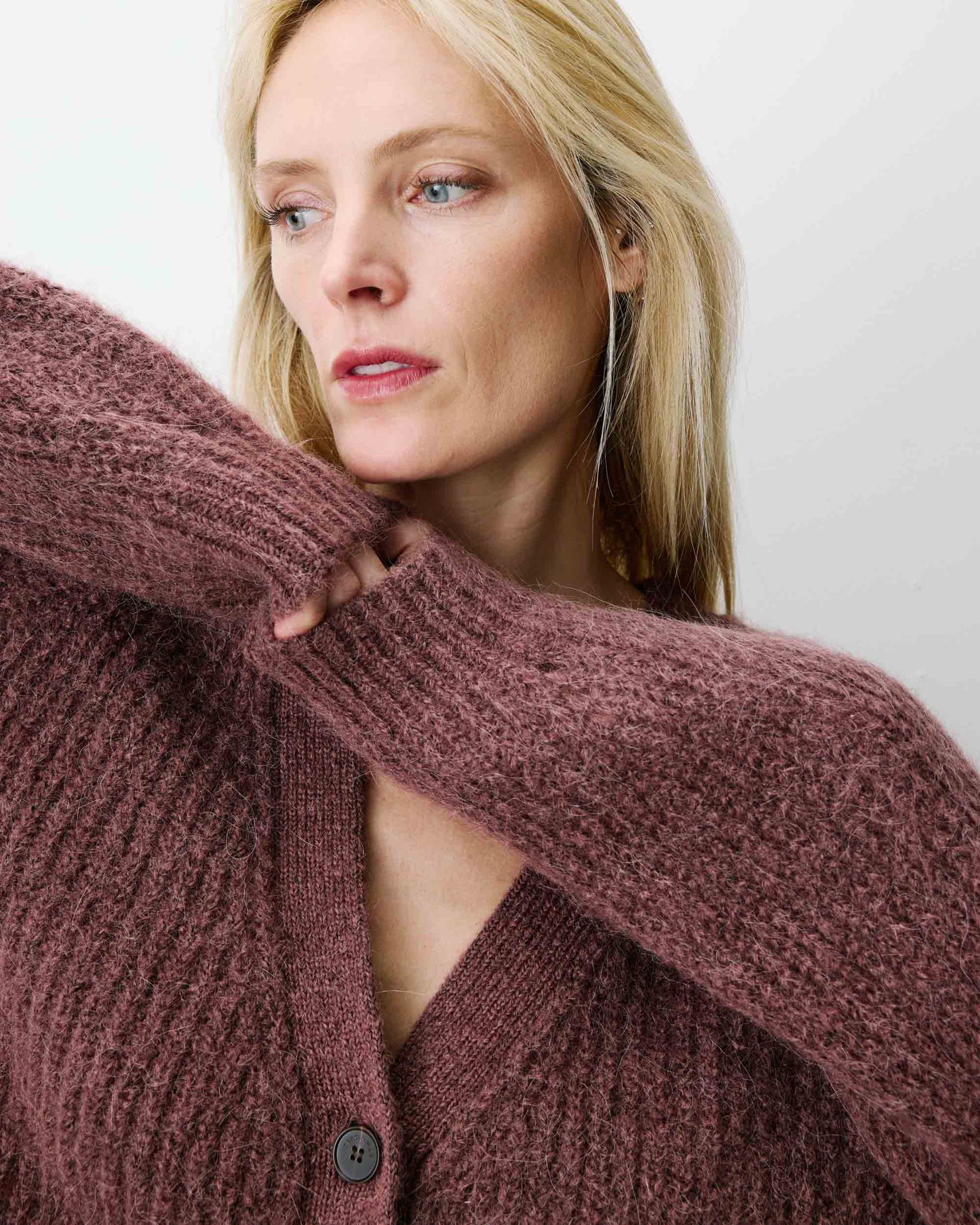 Grace & Mila Saluda Oversized Cardigan in Purple