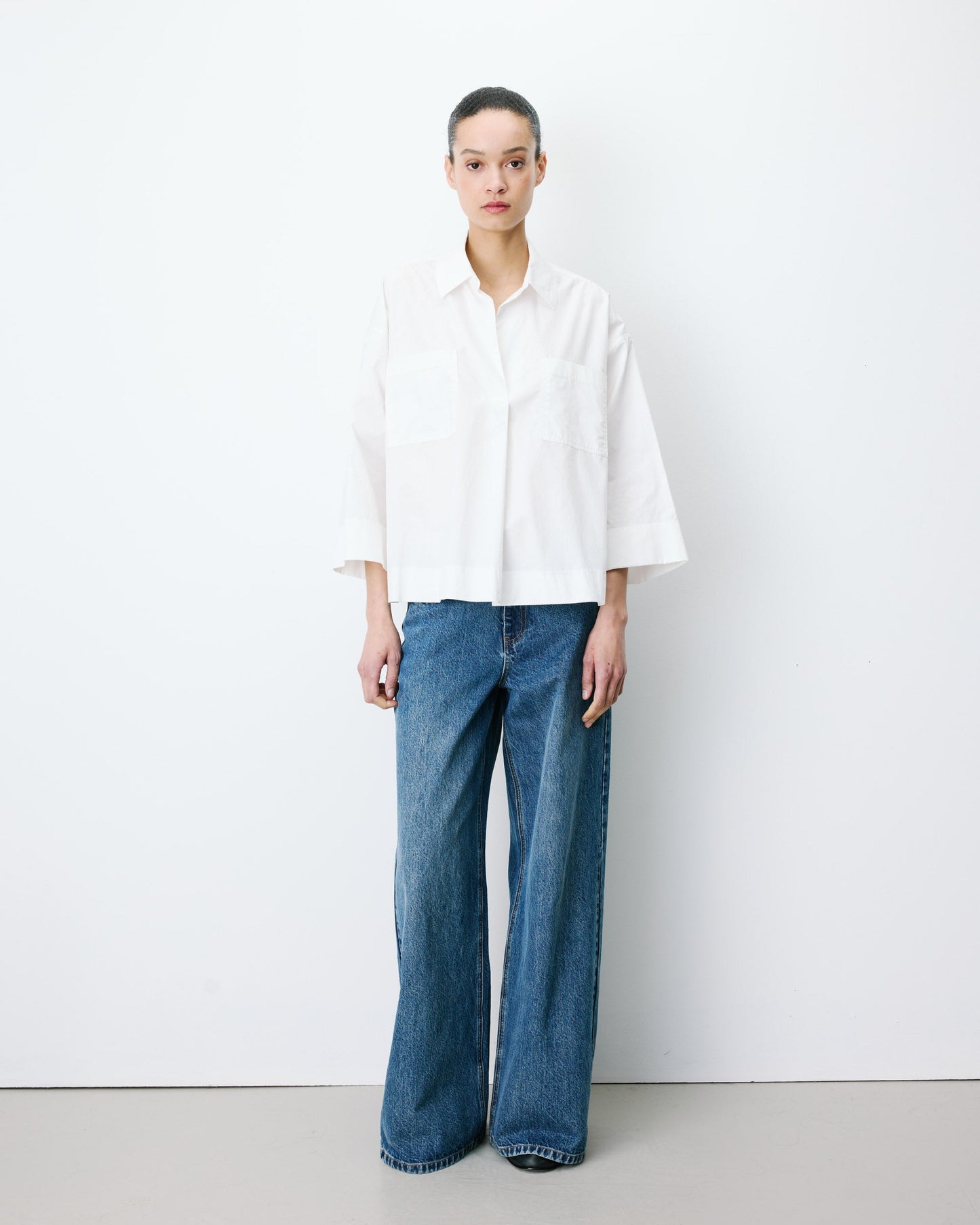 Grace & Mila Amber Oversized Blouse in Ivory
