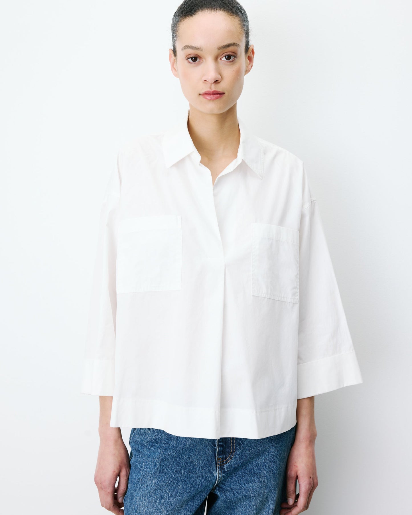 Grace & Mila Amber Oversized Blouse in Ivory