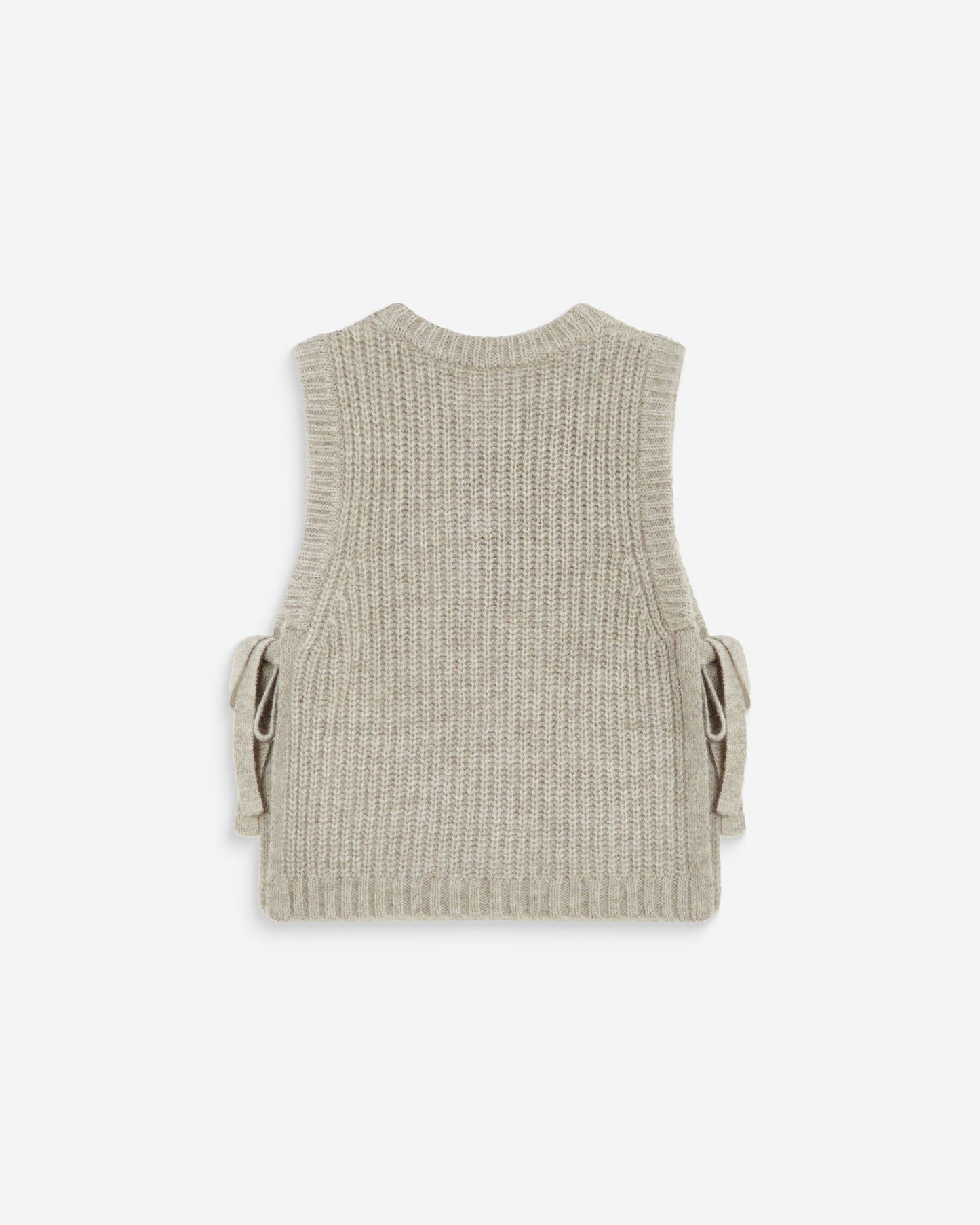 Grace & Mila Argan Sleeveless Side-tie Sweater in Grege