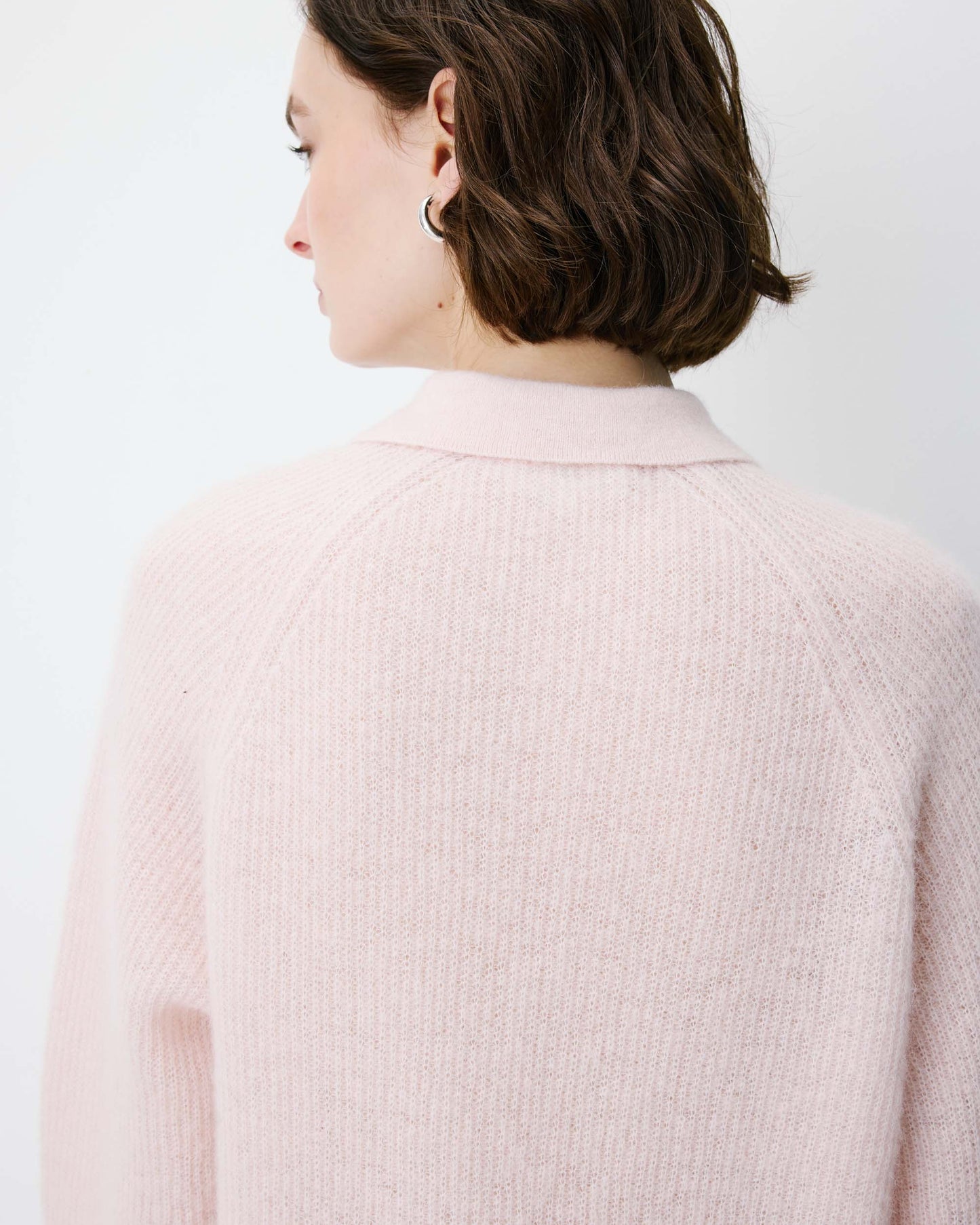 Grace & Mila Alevan Knit Polo Sweater in Nude