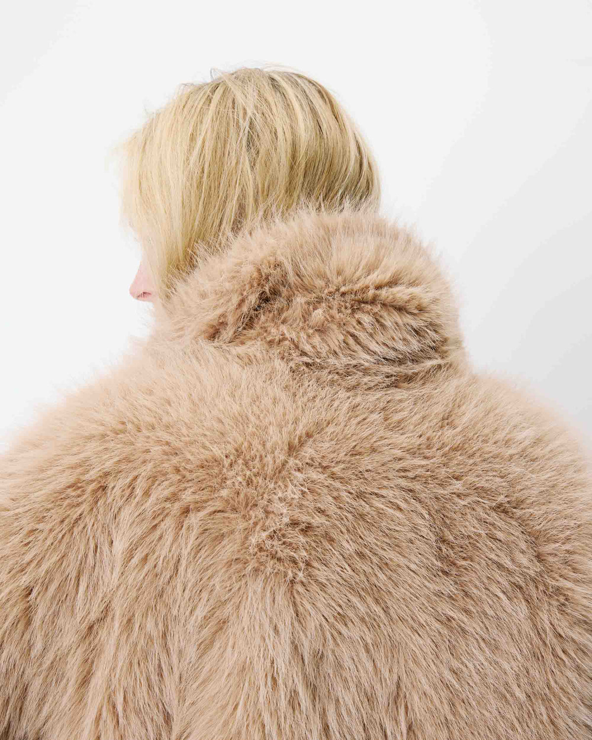 Grace & Mila Amy Faux Fur Coat in Beige