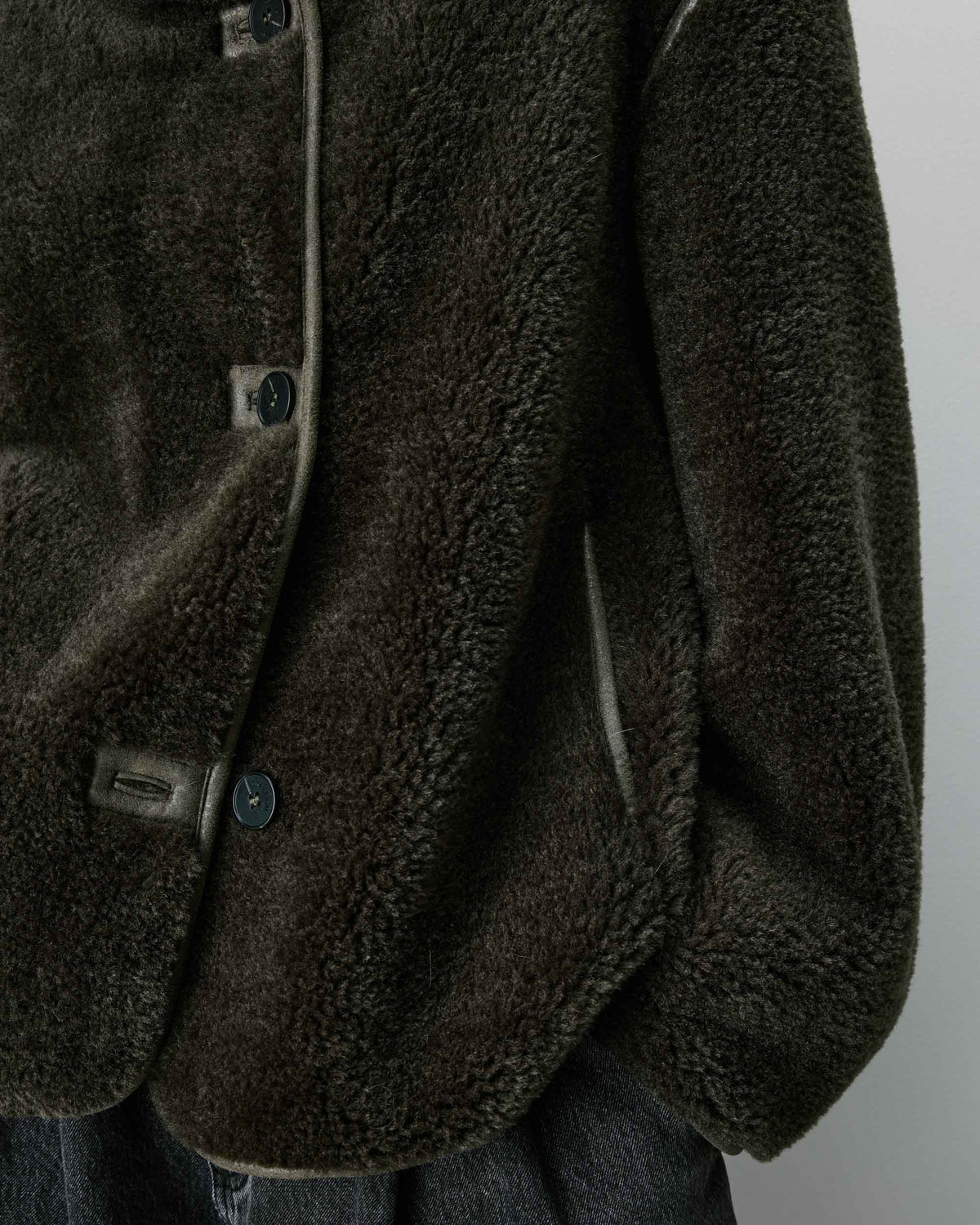 Grace & Mila Amelio Faux Fur Coat in Khaki
