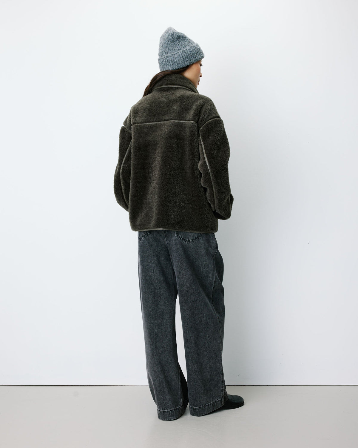 Grace & Mila Amelio Faux Fur Coat in Khaki