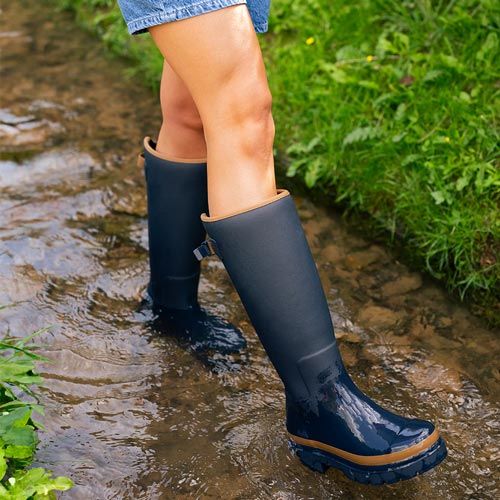 Merry People Fergie Tall Wellies in Oxford Blue