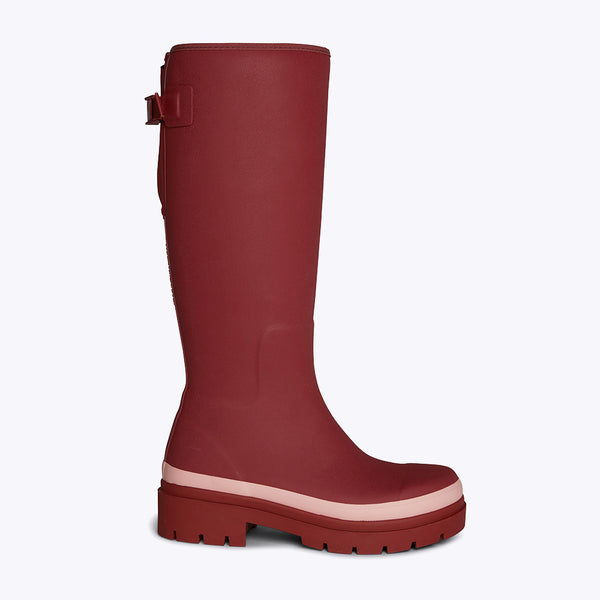 Merry People Fergie Tall Wellies in Beetroot Red