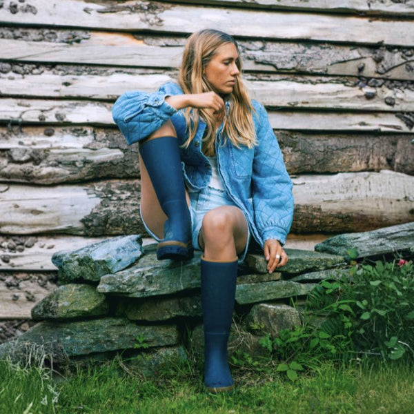 Merry People Fergie Tall Wellies in Oxford Blue