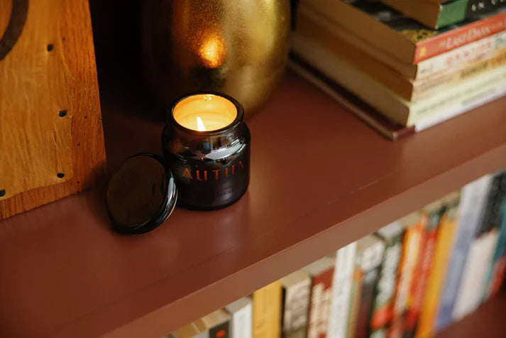 Chrome 2oz Black Aluminium Etched Candle - Flamin' Pumpkin