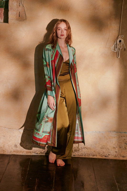 One Hundred Stars Fleur De Lys Aqua Gown