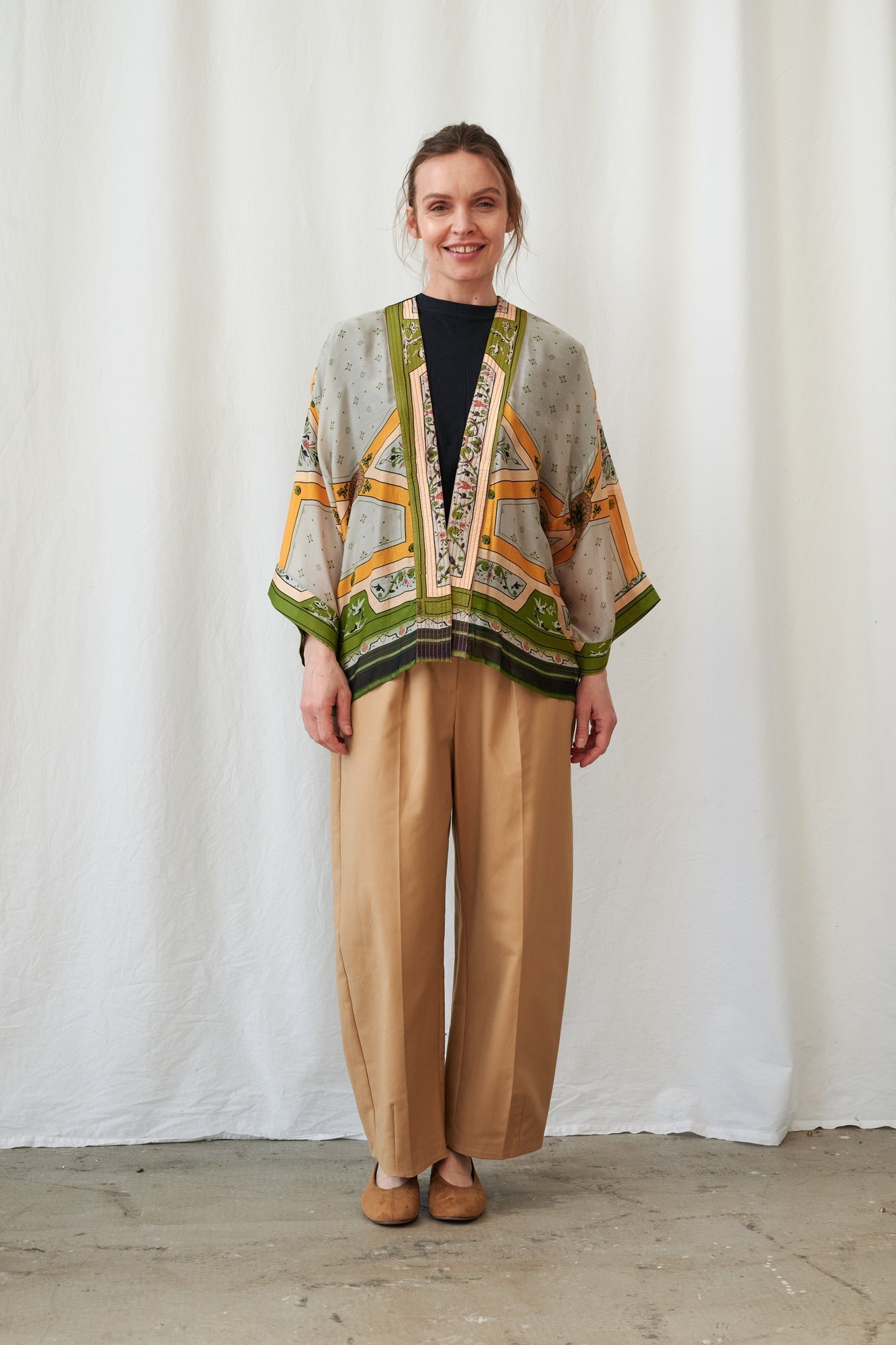 One Hundred Stars Fleur De Lys Gold Kimono