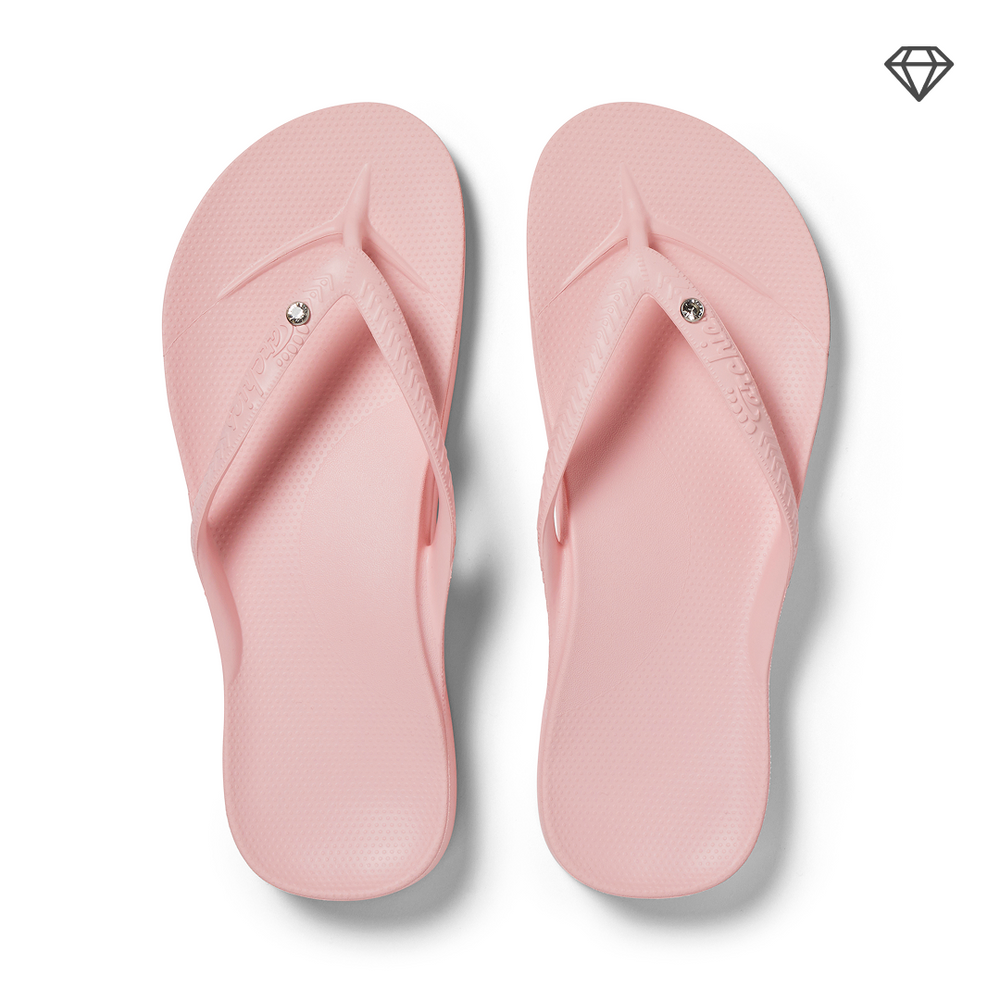 Archies Crystal Pink Arch Support Flip Flops - Classic